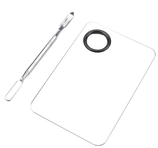 Makeup Mixing Palette, Stainless Steel Makeup Palette, Professional Cosmetic Mixing Makeup Palette Spatula Makeup Artist Tool (Small)