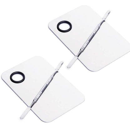 Stainless Steel Cosmetic Makeup Palette, Professional Cosmetic Mixing Makeup Palette Spatula Makeup Artist Tool, Beauty Salon Color Cream Mixing Palette With A Spatula Makeup Nail Art Palette