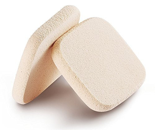 2pcs Square Makeup Sponges with 1 Travel Case, Beauty Face Primer Compact Powder Puff, Blender Sponge Replacement for Cosmetic Flawless Foundation