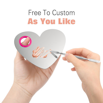 Makeup Mixing Palette, Stainless Steel Cosmetics Makeup Palette Foundation Cream Mixing Blending Artist Tool Makeup Tools with Spatula for Eyeshadow, Lipsticks, Nail Art