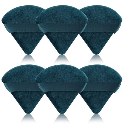 6 Pcs Powder Puff, Face Soft Triangle Makeup Puff Velour Makeup Sponge for Loose Powder (Black)