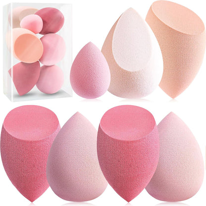 Makeup Sponge Set Foonbe Blender Sponges 7 Pcs for Liquid, Cream, and Powder, Latex Free, Multi colored Beauty Sponges with 1 Mini Sponge, Vegan & Cruelty-Free